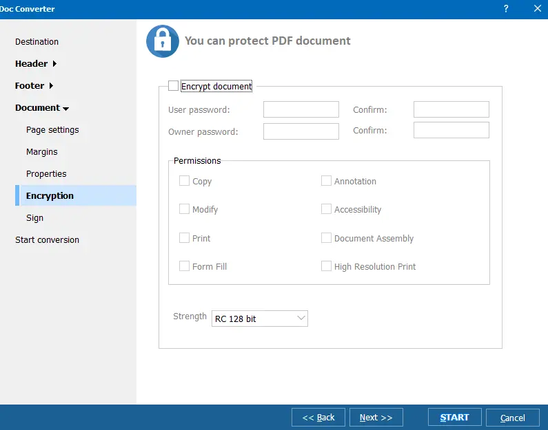 Doc Converter Wizard Encrypt