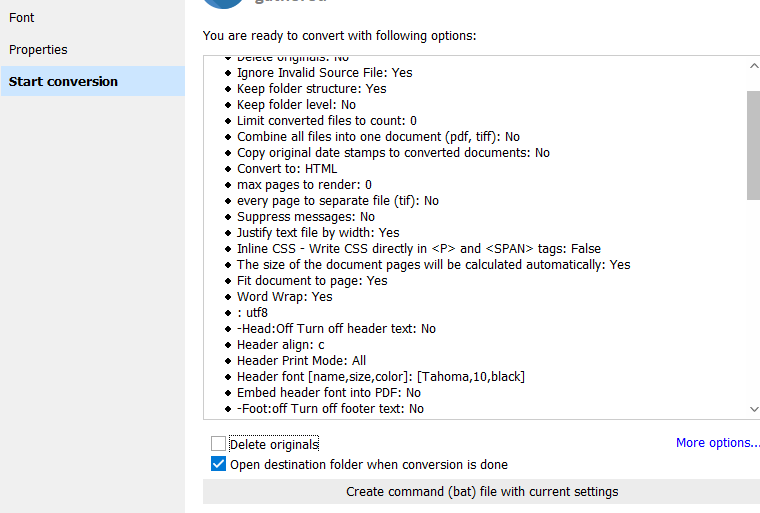 Doc Converter Wizard Finish