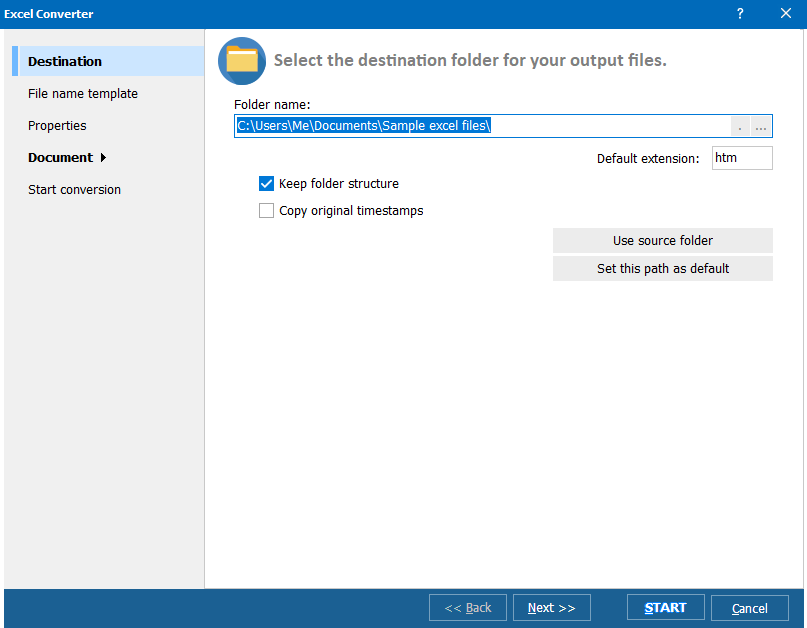 Total Excel Converter Destination