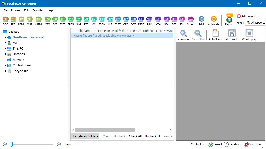 Total Excel Converter - Lotus 123 to XLSX conversion interface