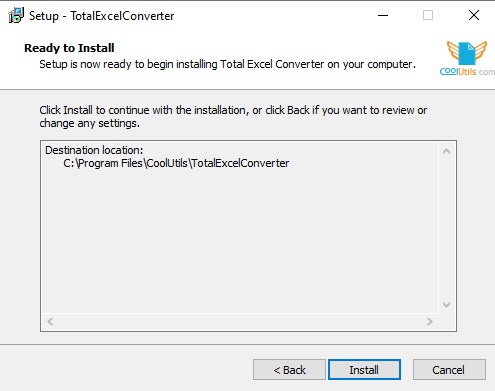 Setup Total Excel Converter