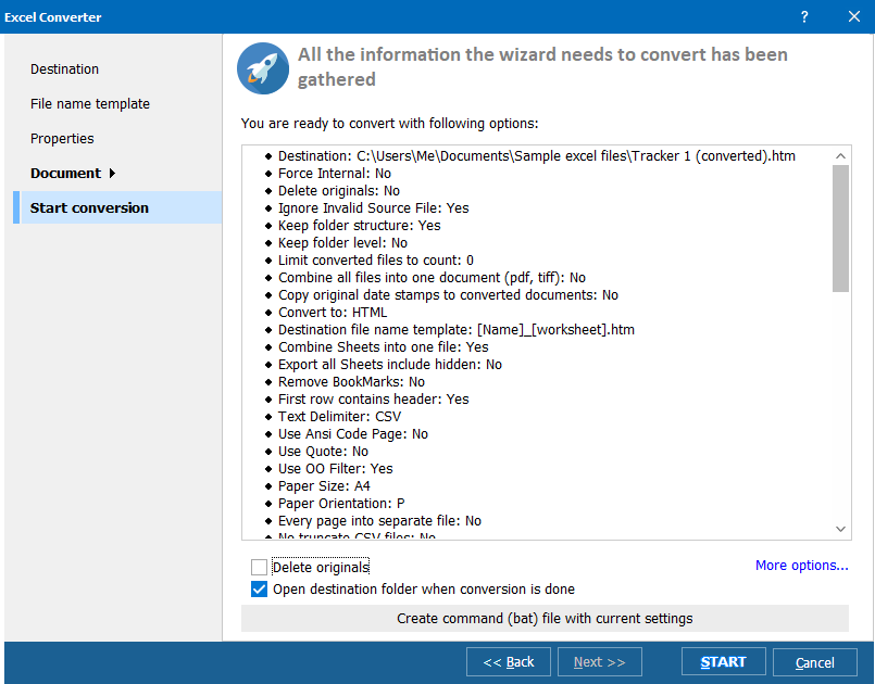 Total Excel Converter Start