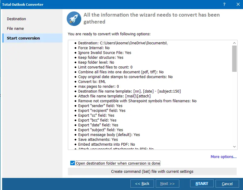 Start converting to HTML format