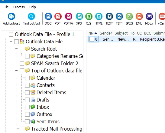 Main Window Outlook Converter