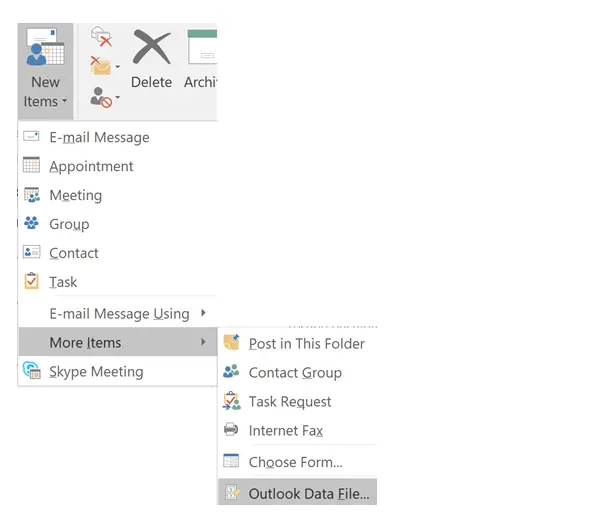 How to export Outlook email folders