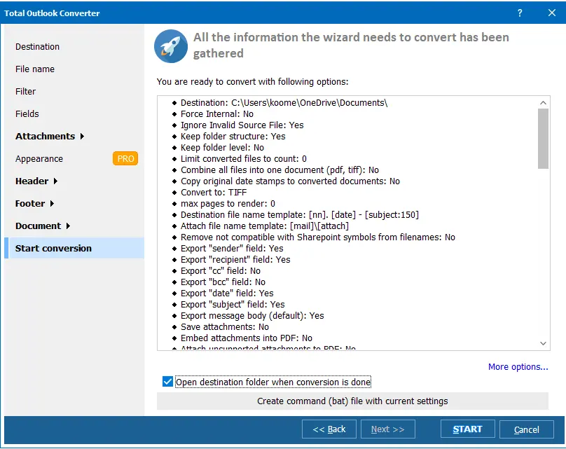 Clicking the �Start� button to initiate the process
