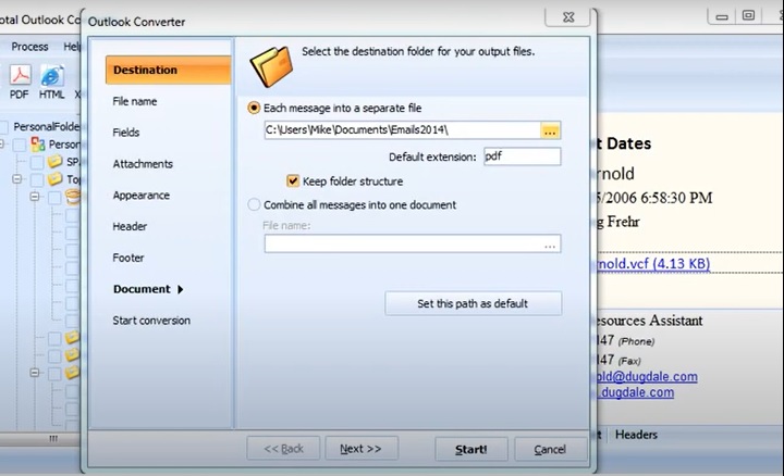 Select PST parameters